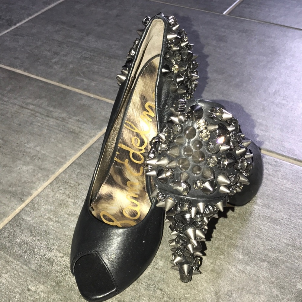 Sam Edelman Lorissa Black Leather Heels